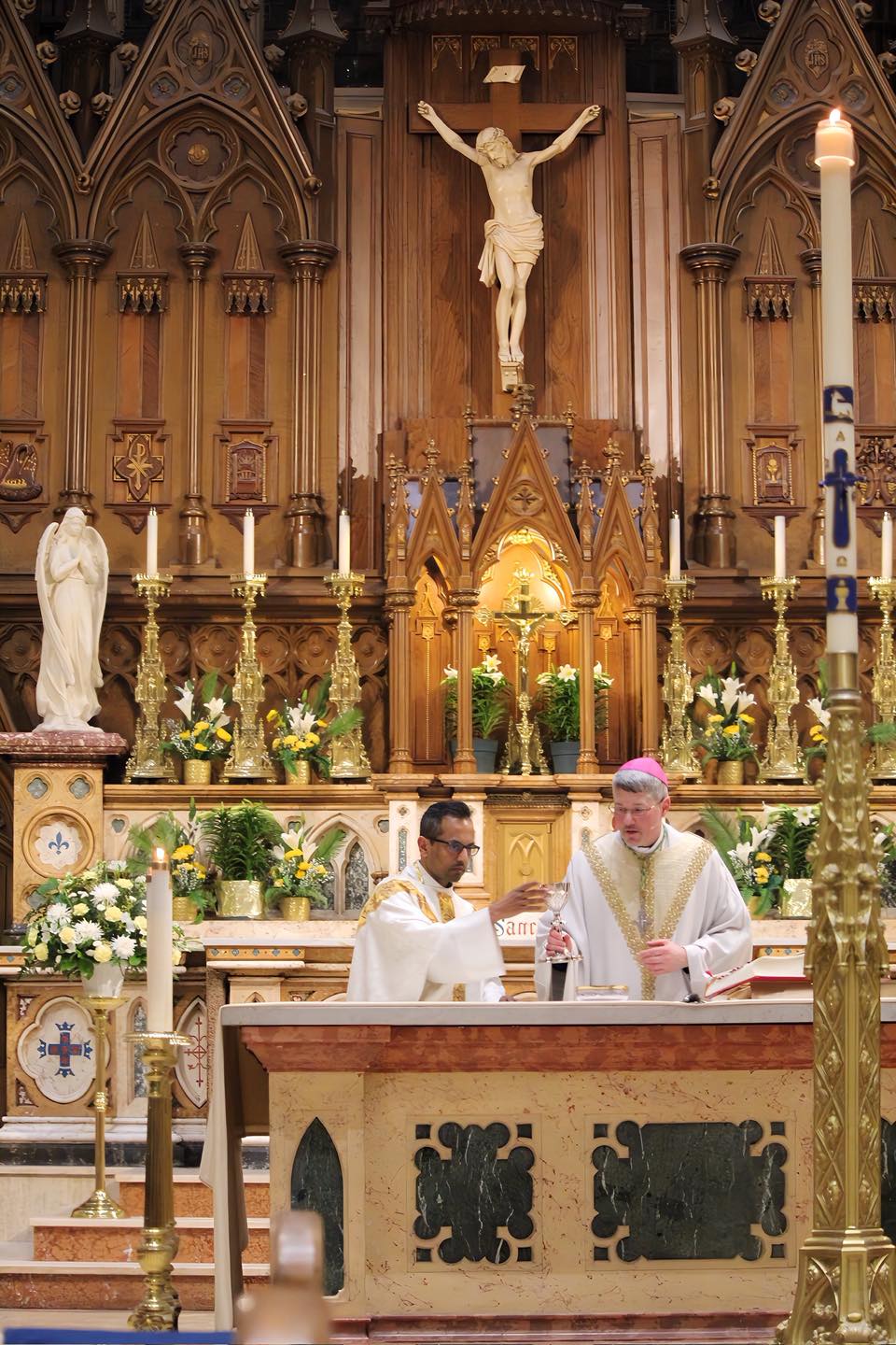 Music and prayer inside the parish church